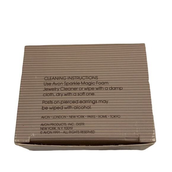 Vintage‎ Avon Autumn Colors Earrings Gray Swirls Gold Tone 1991 - Picture 7 of 7